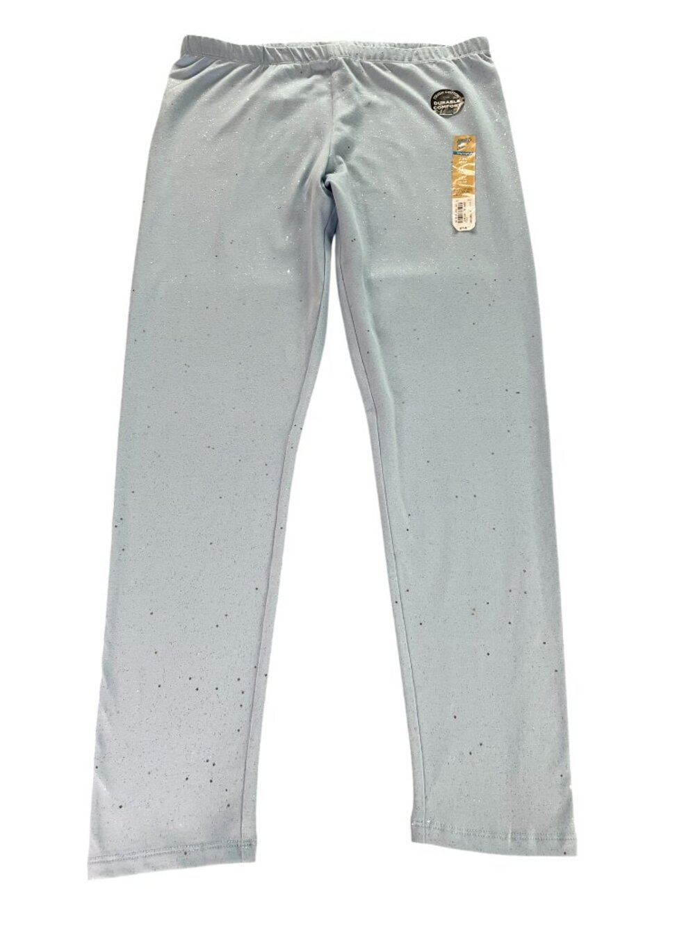 Thereabouts Girls 2XL 20.5 Plus Long Leggings Light Blue Glitter Speckle NWT